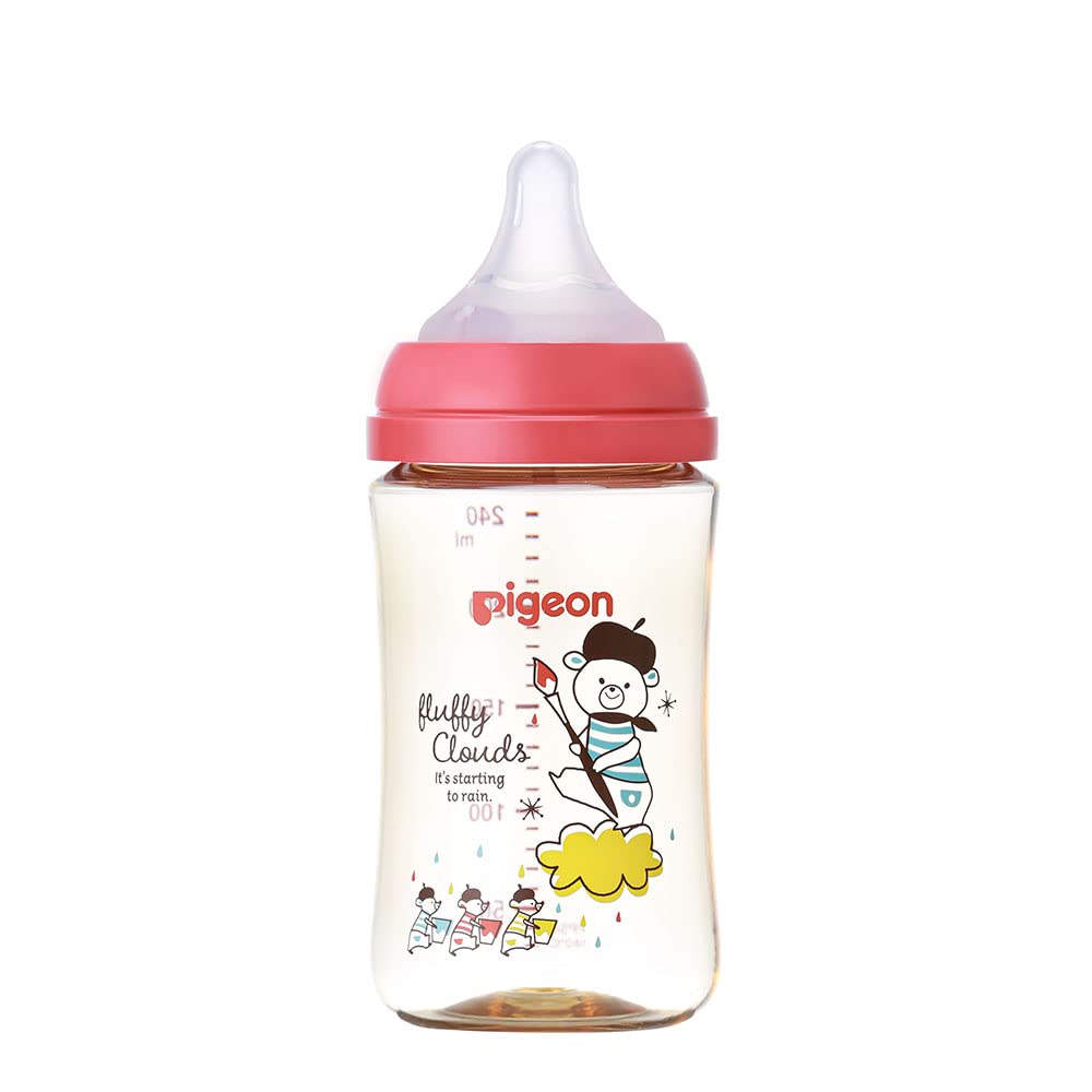 PIGEON Breast Milk Feeling Bottle 240ml 3 months+ High-quality plastic Bear Adopted by medical institutions Lightweight and shatter-resistant