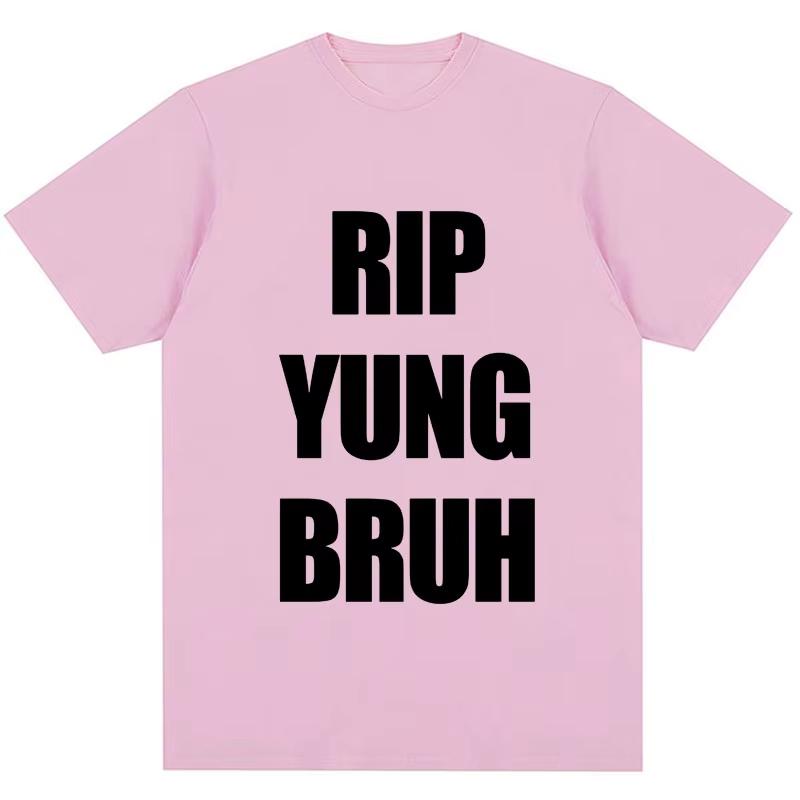 RIP YUNG BRUH Графическая футболка Lil Tracy Мем Peep Летняя смешная футболка Мужская Женская Хлопок Хип-хоп футболки Стритвир
