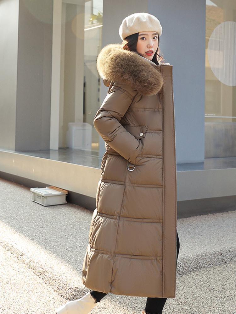 Women Thick Loose Large Size Down Cotton Parkas Jacket Autumn Winter New X-Long Padded Jacket Faux Fur Collar