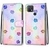Fashion 3D Painted Pattern Phone Cover Lanyard Flip Leather Case For iPhone Huawei Honor OPPO Realme OnePlus