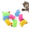 2Pcs Elastic Coils Spring Cats Toy with Plush Ball Bright Colored Capture Attention for Active Pet Family Friend Gift