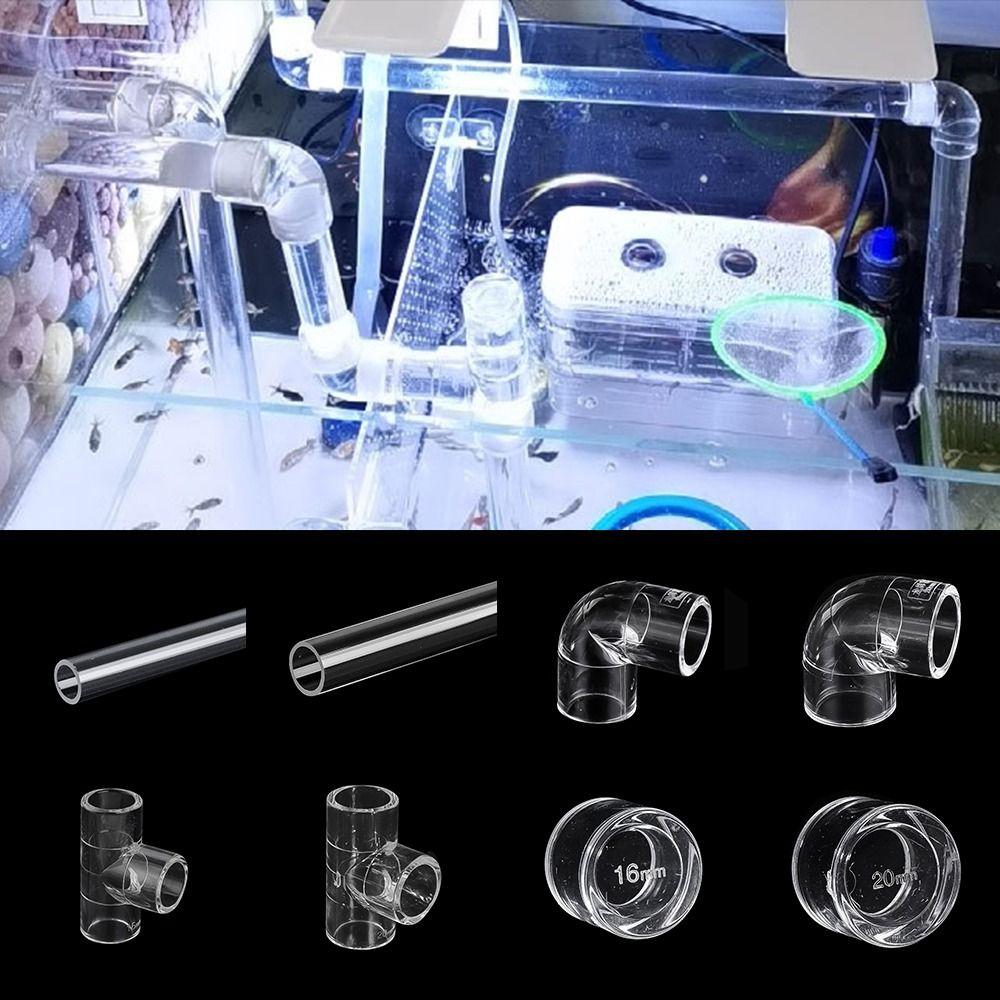 16 20mm Acrylic Pipe Fittings Aquarium Fish Tank Garden Joint Fish Aquarium Water Tank Accessories