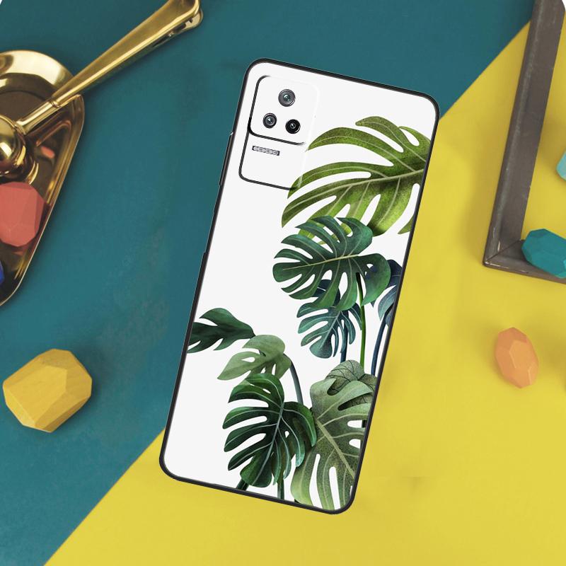 Зеленый чехол с листьями монстеры для Xiaomi 14T 11T 12T 13T Pro 13 14 15 Ultra POCO X7 Pro X3 X5 X6 F5 F6 M6 Pro Funda