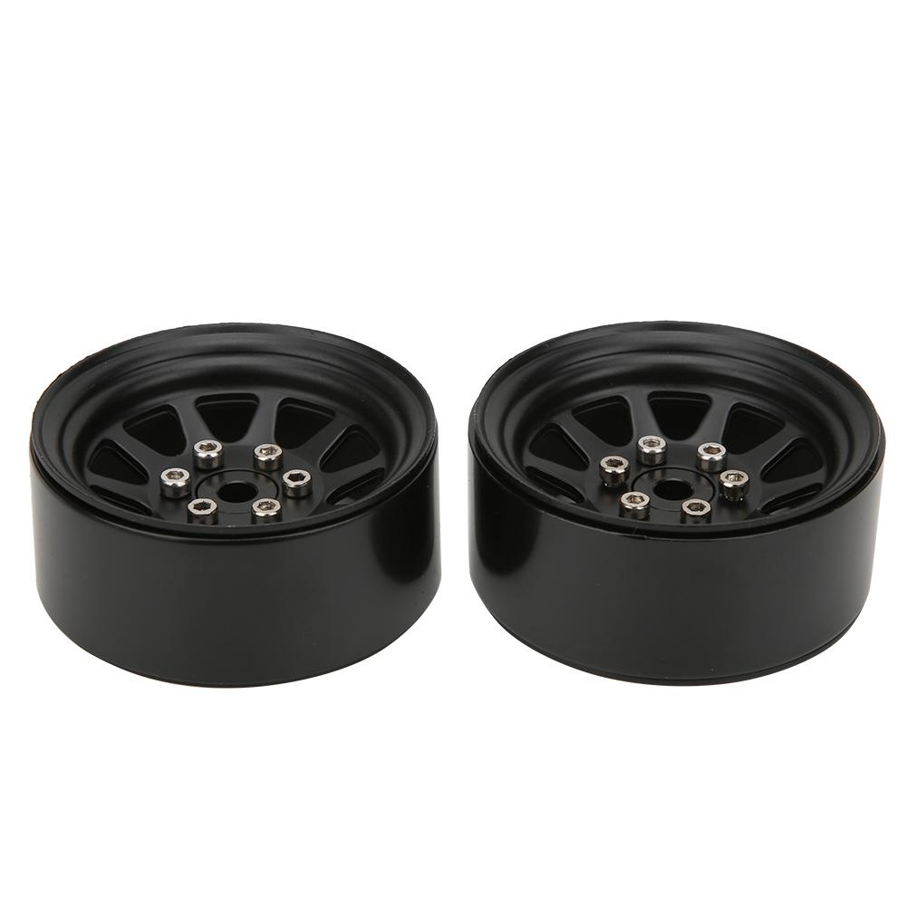 2pcs Alloy Beadlock Wheel Rims Accessory Fit for TRAXXAS TRX4 110 RC Crawler CarBlack
