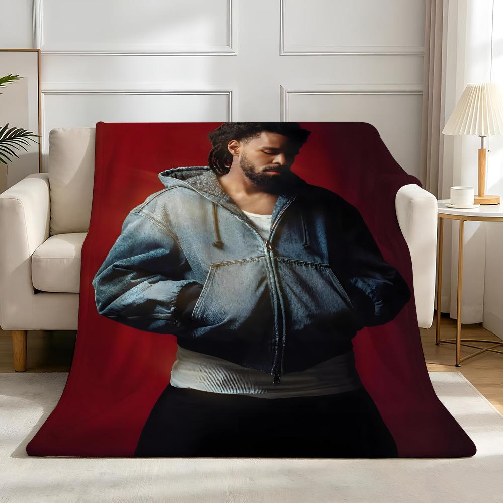 Музыкальный плед J. Cole из высокоплотного короткого плюша, мягкий, приятный для кожи, для дивана, для сна, в комнате с кондиционером