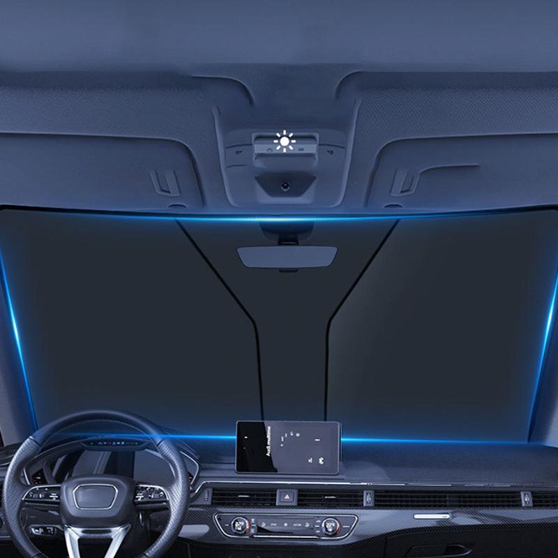 Портативная шторка на лобовое стекло автомобиля, двухслойная солнцезащитная изоляционная ткань, солнцезащитный козырек для салона автомобиля, зонт от солнца на переднем окне, защита от ультрафиолета