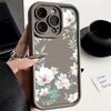 Простой цветочный принт Мягкий ударопрочный чехол TPU для iPhone 16 Pro Max 15 14 Pro 13 12 11 XR XS 8 7 Защита объектива Матовый чехол для телефона