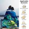 1PC Cartoon Monster Inc. Blanket - Seasonal Universal, Home Decoration, Soft Flannel Throw Blanket - Versatile & Cozy for Bedroom, Living Ro