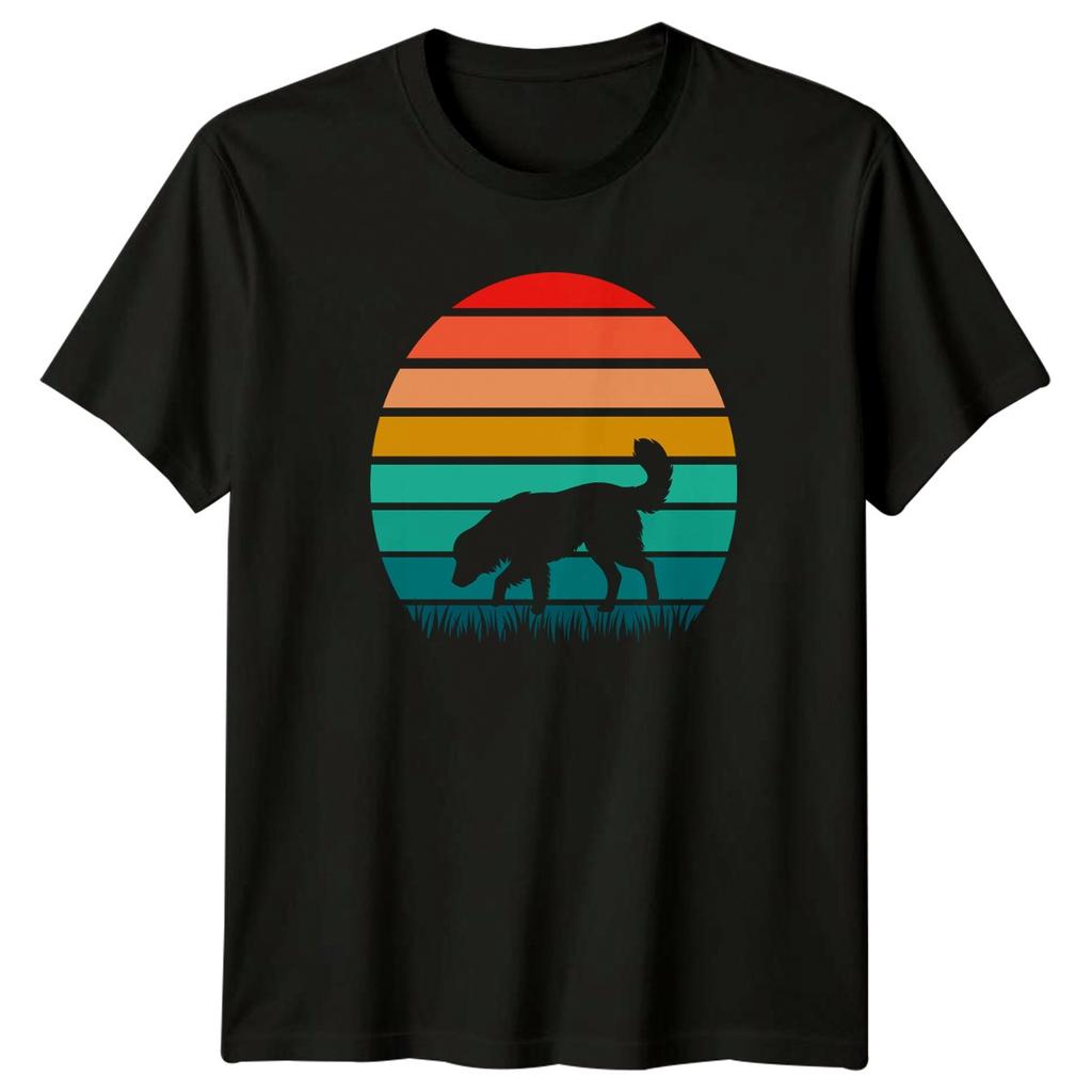 Dog Owner Retro Sunset Silhouette T-Shirt Dog Birthday Gift For Him And Her