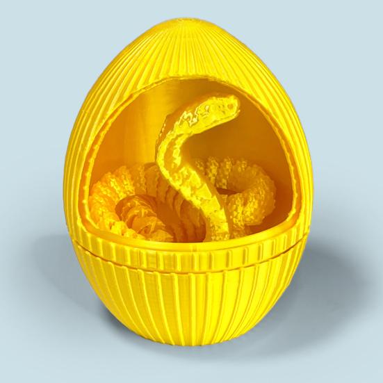 1 набор 3D-печатных фигурок в виде яйца змеи с подвижными суставами, игрушка-фиджет в виде вращающегося яйца змеи с шарнирной змеей внутри, украшение