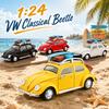 1/24 Volkswagen Классический Жук Винтажная Игрушечная Машинка Литой Металл Ралли Миниатюра Звук и Свет Подарок Для Мальчика Коллекция
