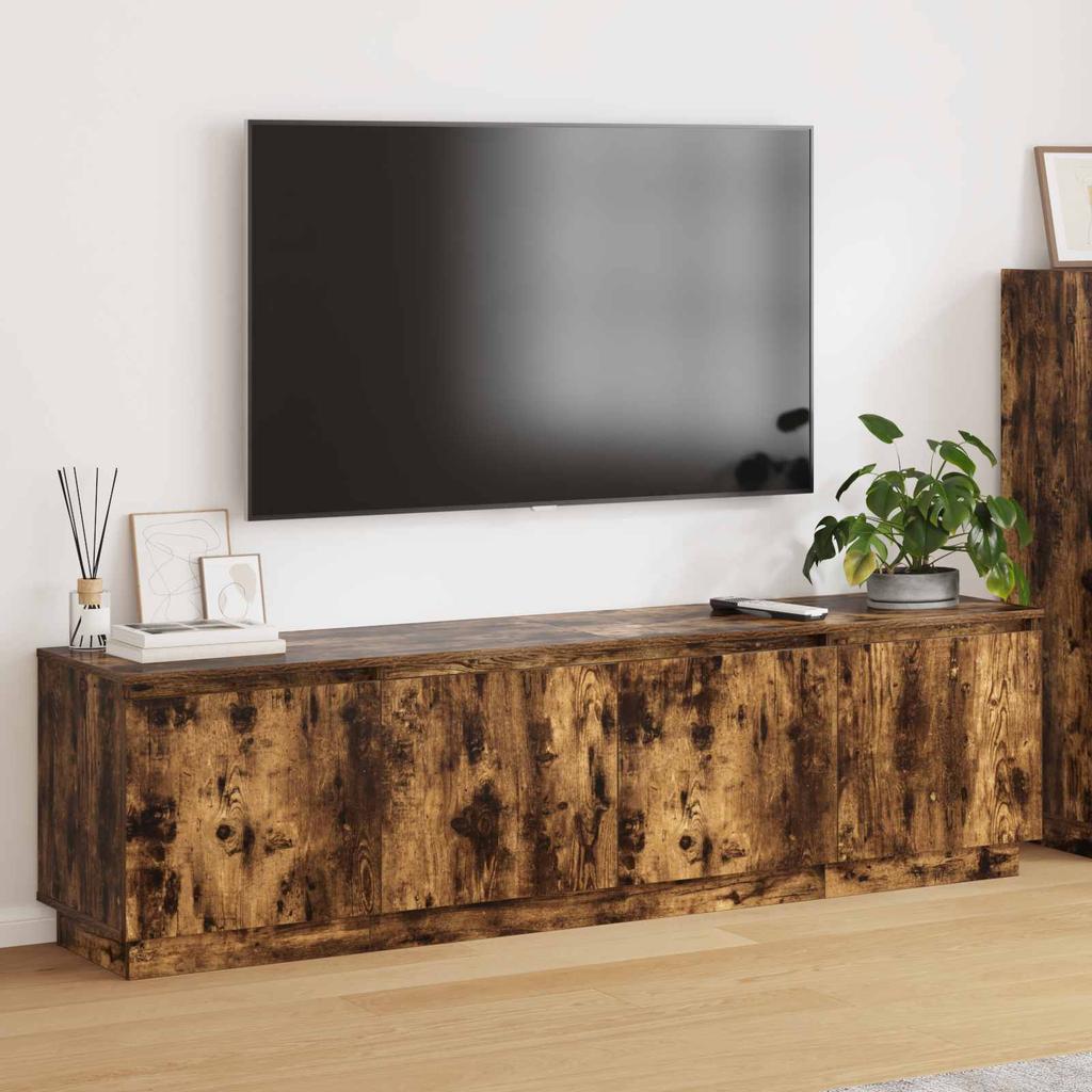 TV Cabinet Smoked Oak 180 x 38 x 49 cm Particleboard