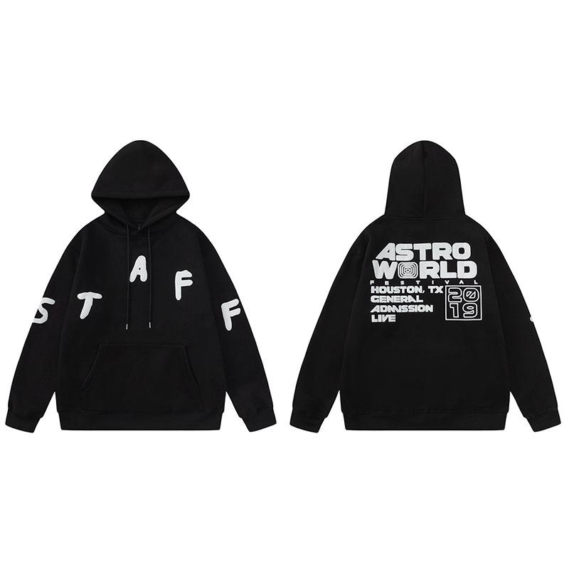 Флисовая худи и повседневные брюки Travis Scott с перевернутым логотипом для мужчин/женщин