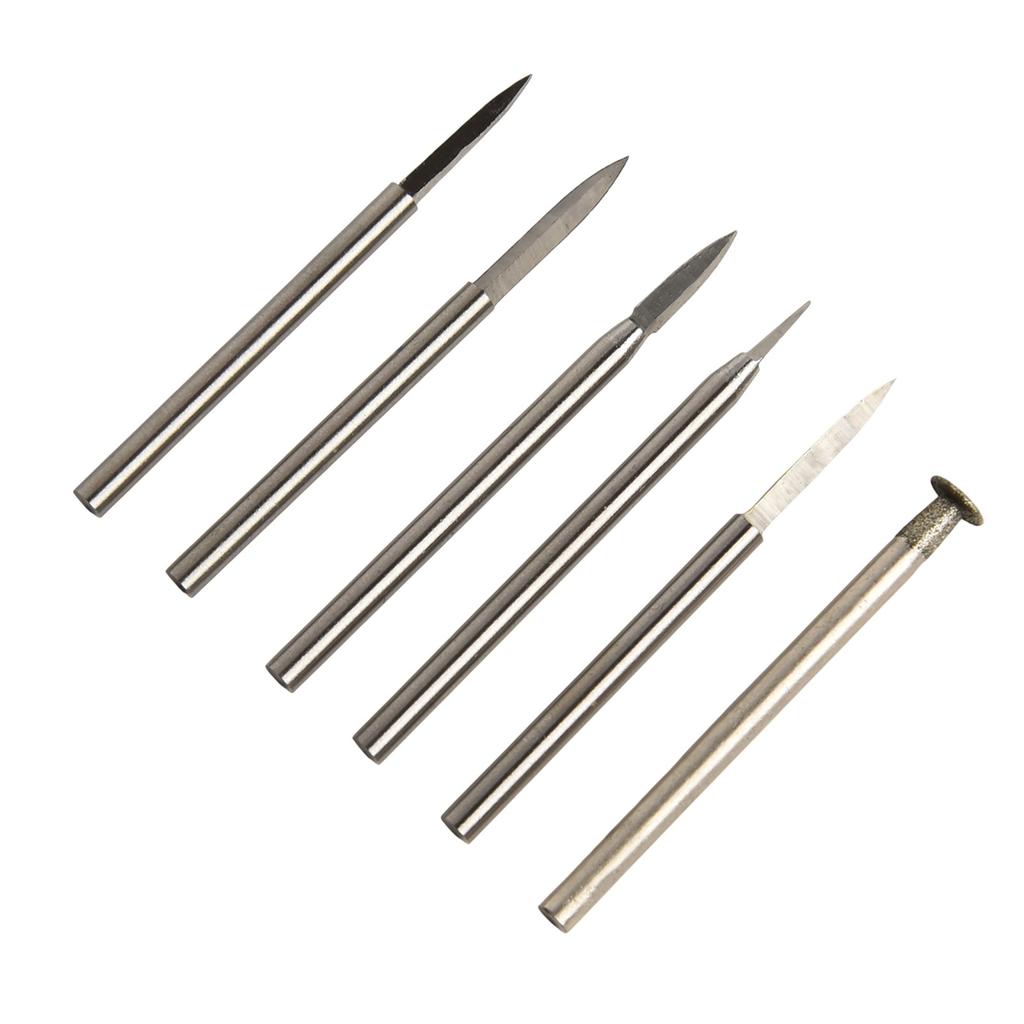 Полный набор из 6 штук сверл для резьбы по дереву, совместимый с роторным инструментом