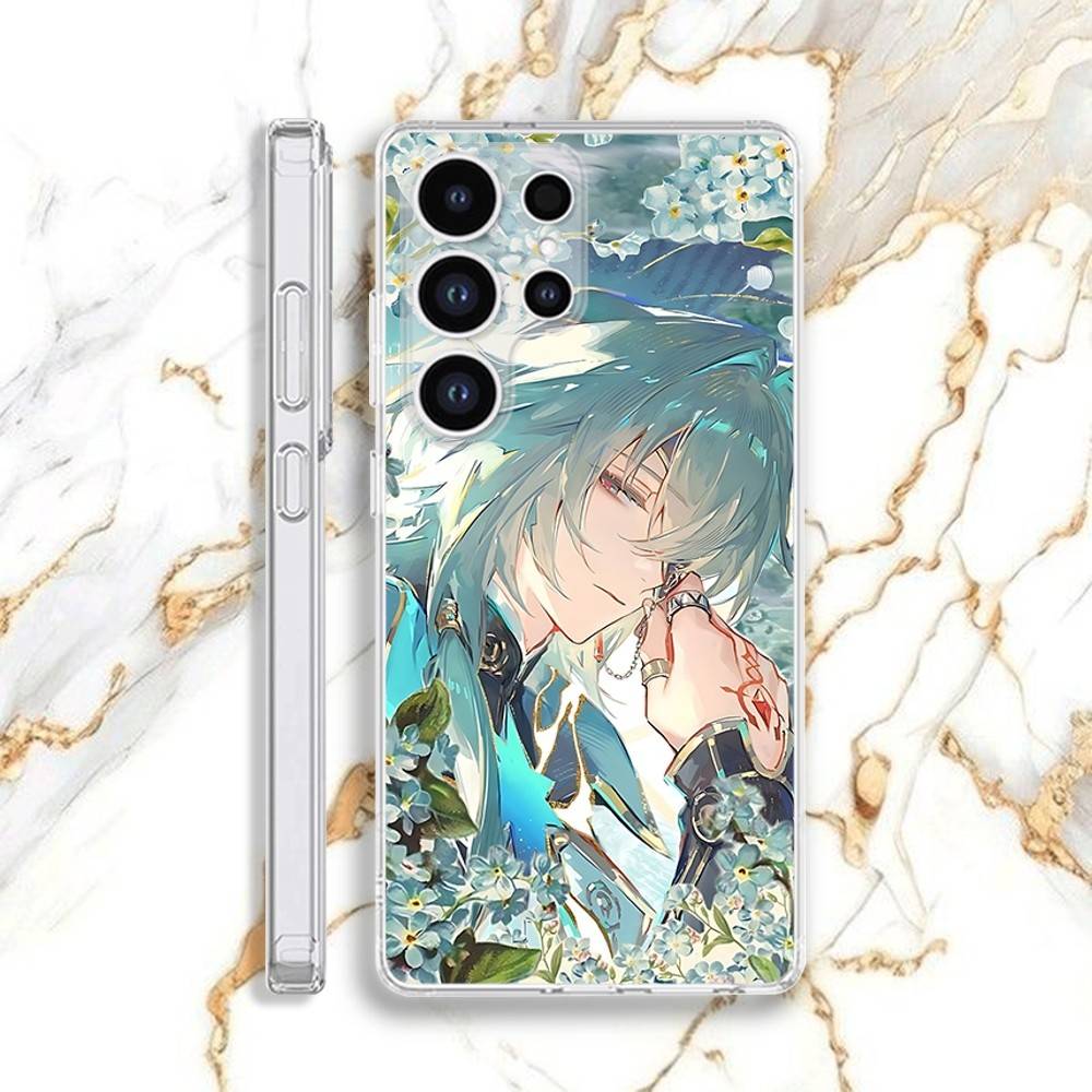 Чехол для телефона Anaxa Honkai для Samsung S30,23,21,22,20, FE lite,S10,9,8,7 PIus Note20ultra Мягкий Прозрачный