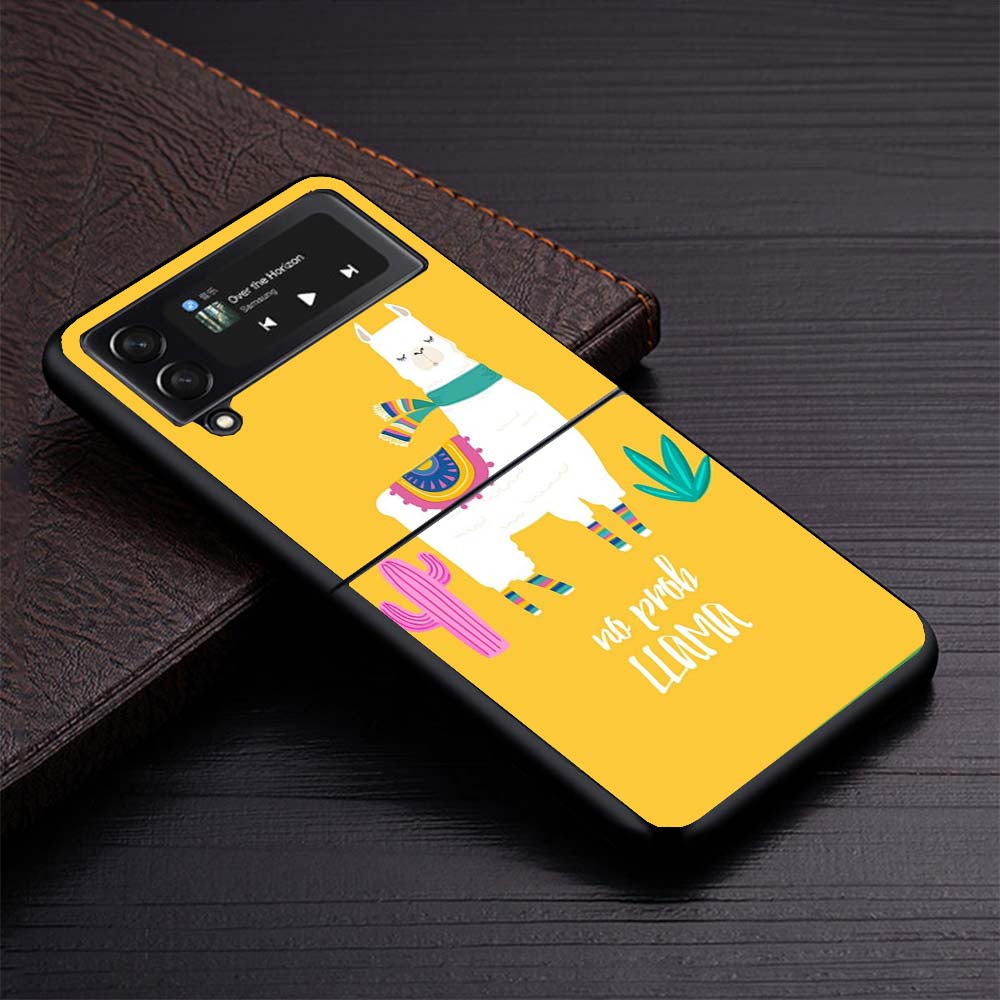 Lama Llama Alpacas Phone Case for Samsung Galaxy Z Flip7 Flip6 5G Flip4 Flip5 Flip3 Cover Z Flip 7 6 5 4 3 PC Shell Coque Galaxy