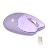 Cute Cat USB Wireless Mouse for Women and Compatible with PCs and Laptops 2.4G Kids, Stylish, Colorful, Quiet, (Purple Cat)