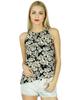 Women Sleeveless Tank Top Printed Halter Neck Short Blouse Boho Chic