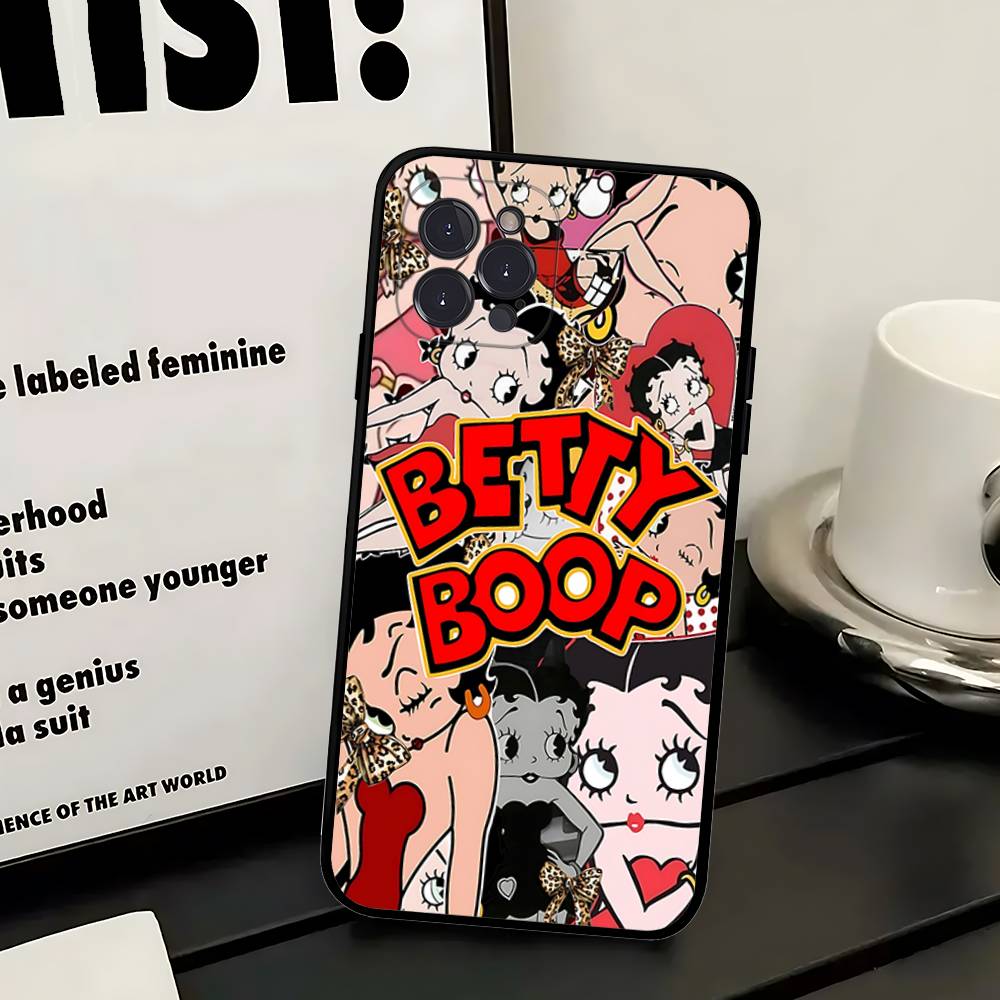 Cartoon B-Betty B-Boop Phone Case For IPhone 14 Plus 13 Mini 11 16 15 17 Pro Max Protection Shockproof