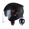 3/4 Open Face Motorcycle Helmet With Dual Lens Men Women All Season Riding Commute ABS Safety