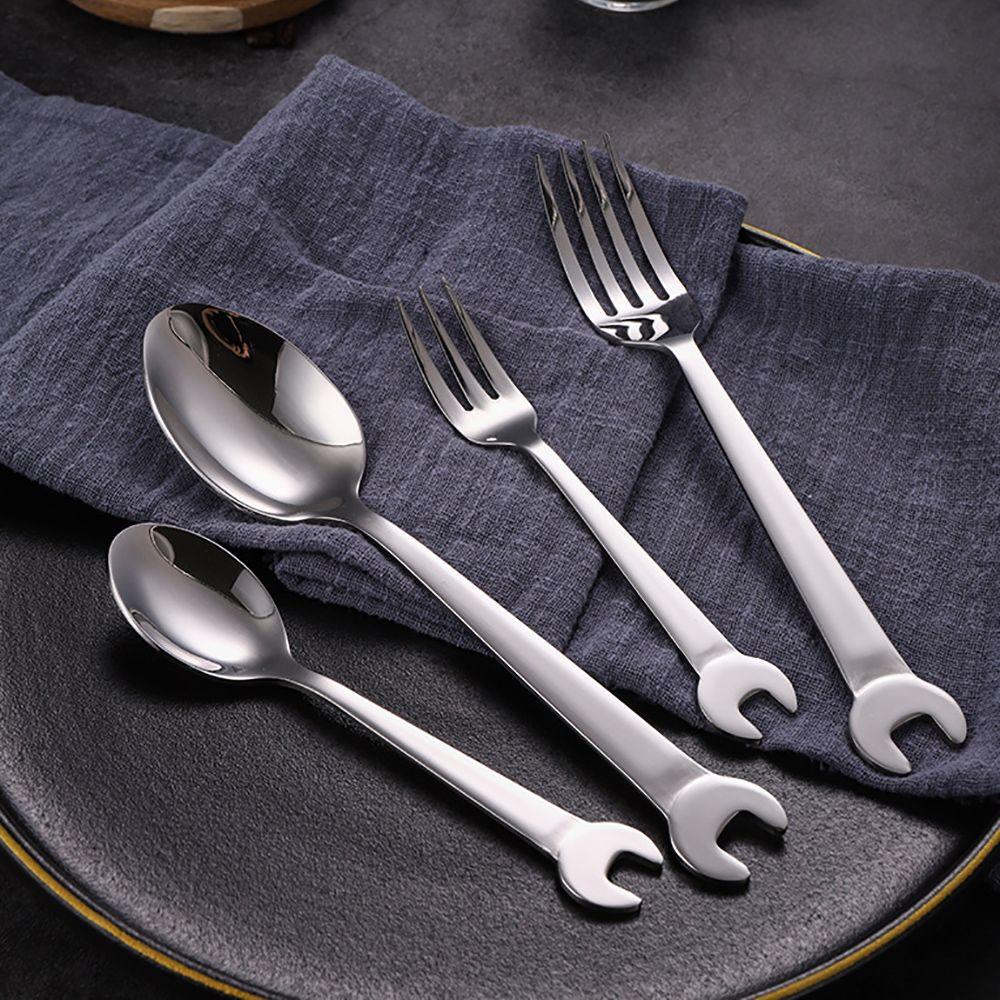 Stainless Steel Wrench Shape Coffee Spoon Kitchen Accessories Tableware Dinner Spoon Home Cutlery