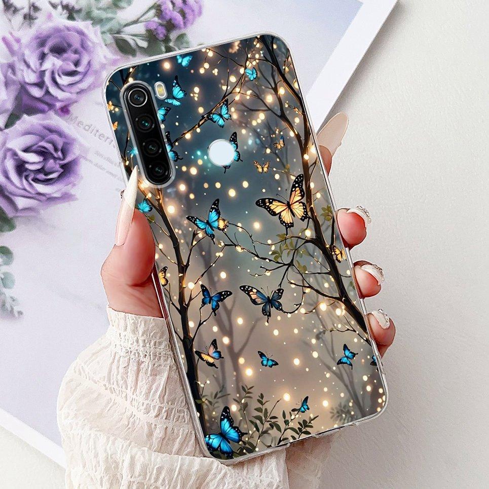 Прозрачный Мягкий Тонкий Чехол Для Телефона Для Xiaomi Redmi Note 8 Pro Note 8t Note8 Задняя Крышка Роскошный Модный Цветочный Мультяшный Coque