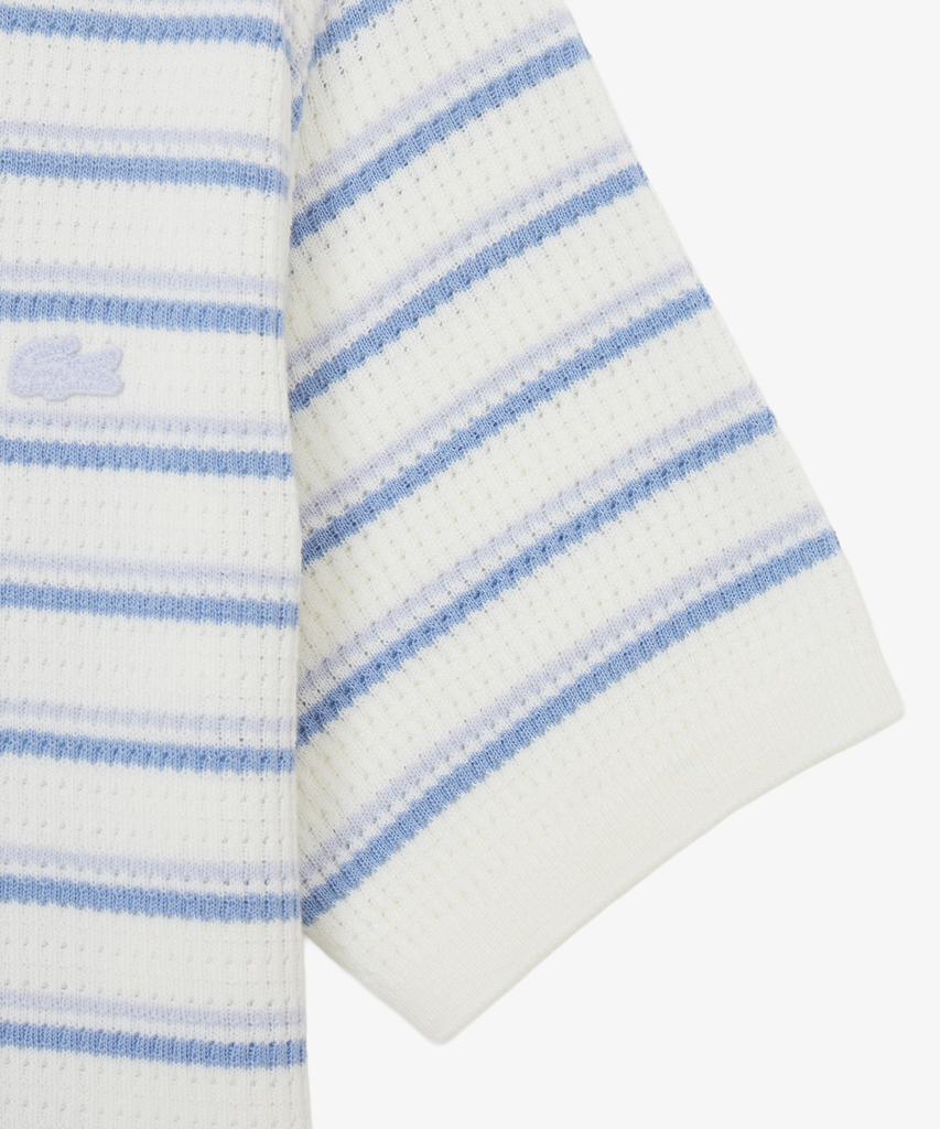 LACOSTE Women'S Striped Sweater Polo Shirt Pf710E-56G Aey