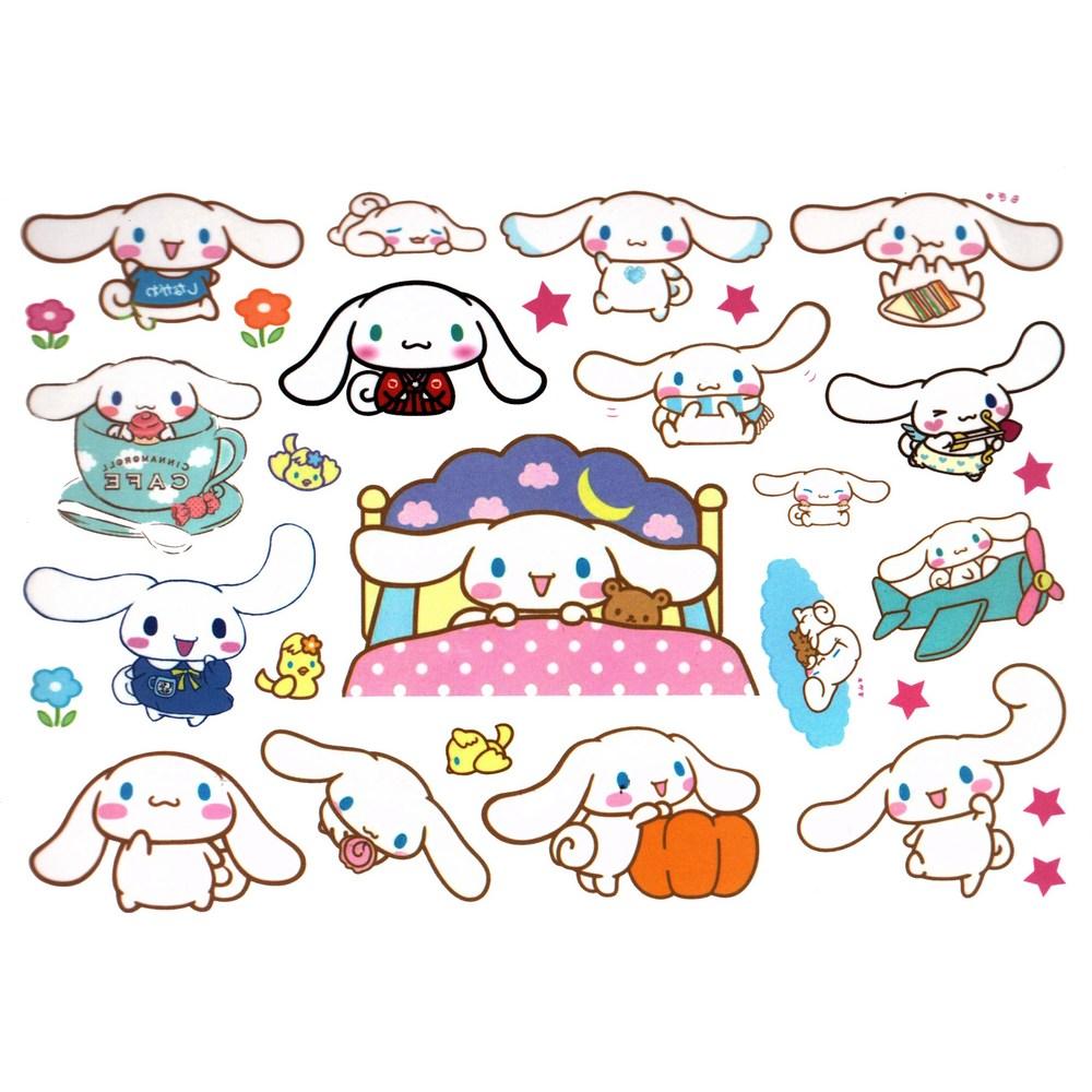 Sanrio Cinnamoroll Kuromi 8 листов наклеек для татуировок 222 типа, 1 набор, Sanrio Tinipping
