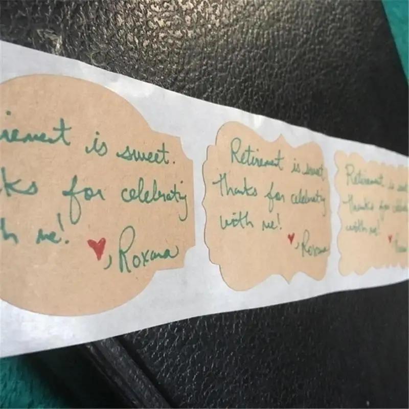 300 шт. винтажная пустая уплотнительная наклейка из крафт-бумаги «сделай сам», кухонная классификация, упаковка для выпечки, самоклеящаяся бумажная этикетка, подарочные бирки