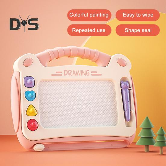 Магнитная доска для граффити с 4 различными штампами для рисования, легко стирает рисунки, ручка не теряется, детская доска для рисования, развивающая игрушка