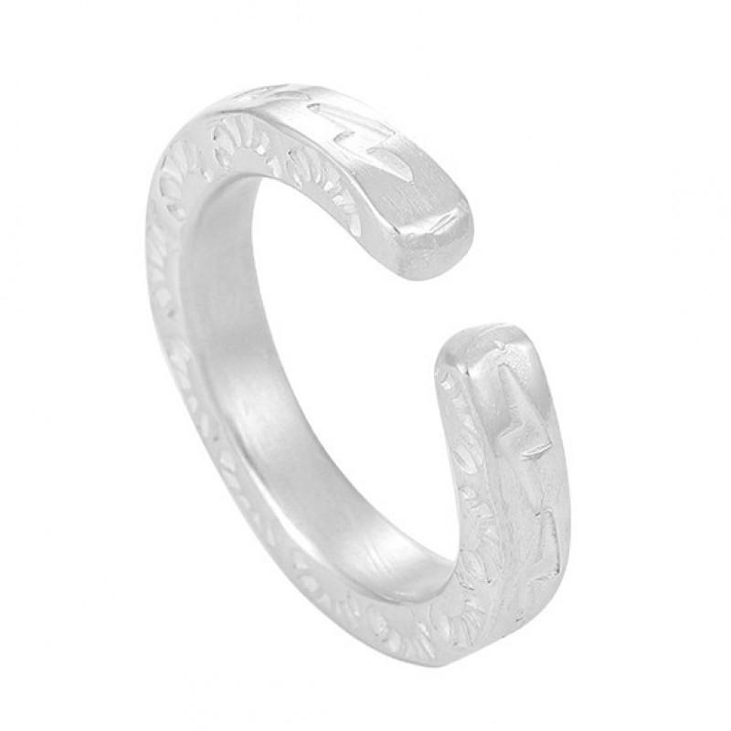Adjustable Open Ring Men Women Lightning Motif Plated Geometric Vintage Style Statement
