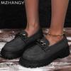 Women Platform Leather Loafers Shoes Flats Walking Sneakers Shoes Woman 2025 Trend Winter Fashion Oxford Shoes Zapatillas Mujer