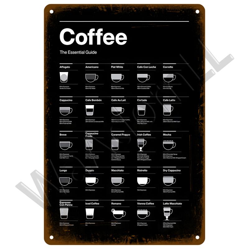 Винтажная жестяная табличка, металлическая пластина, настенные художественные постеры, металлическая табличка, ретро-декор, кофе для кухни, бара, кафе, комната, ретро-железная живопись