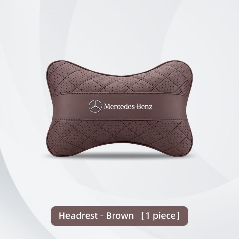 VRN2 Nappa Leather Car Headrest Neck Pillow Lumbar Support For Mercedes Benz AMG E S C A B Class GLE GLS CLA CLE GLC CLS GLA