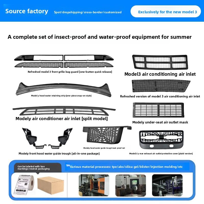 Автомобильная наклейка для Tesla Model 3 Y Можжевеловая Высота Сетка от насекомых Водонепроницаемый барьер Вход кондиционера Пылезащитный чехол Оптовая Горячий