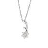 Necklace - Bettina - 925 Rhodium-Plated Solid Silver - Star Swirl Pendant - 42 Cm - Zirconium Oxide