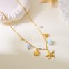 Летние украшения Многослойное ожерелье из нержавеющей стали с подвеской в виде морской звезды и ракушки для женщин