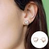 [Rosemont] Silver Heart Pearl Earrings Rc24B02K