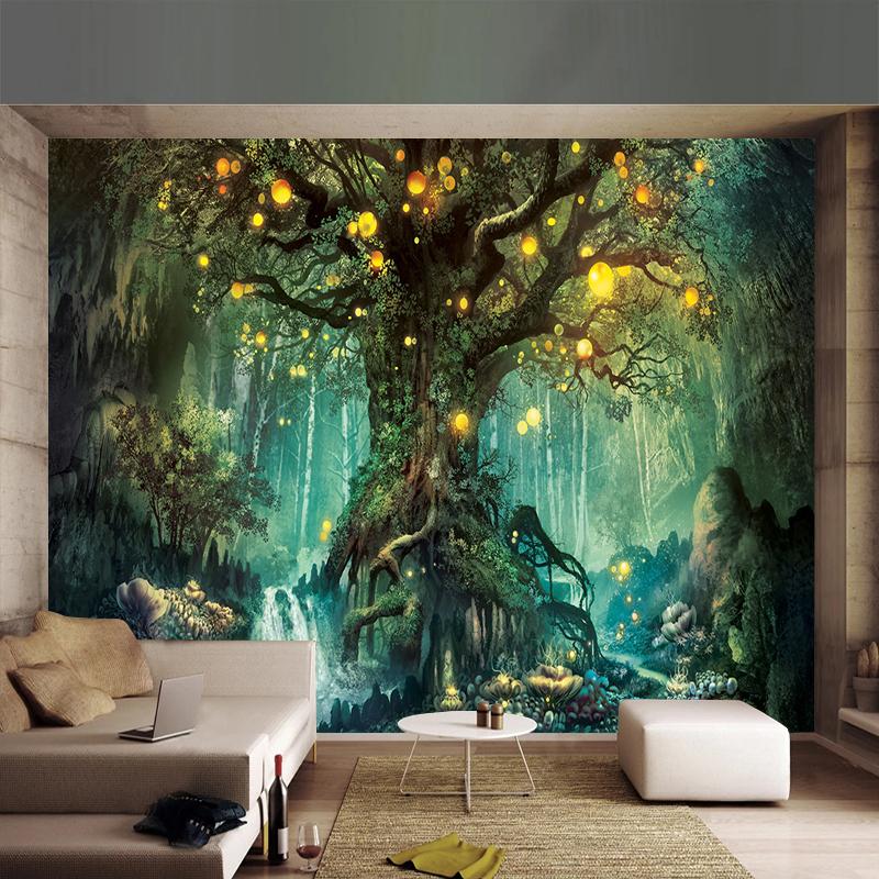 Фотообои 3D Романтические Фэнтези Лес Дерево Ручная Роспись Фрески Гостиная Телевизор Диван Дети Спальня Фон Обои Стены Бумаги