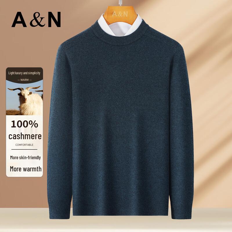 Men's 100% Cashmere Thick Winter Round Neck Sweater
