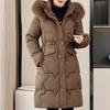 Модное зимнее длинное пальто женское пальто с капюшоном и воротником из искусственного меха элегантные женские куртки толстые теплые парки