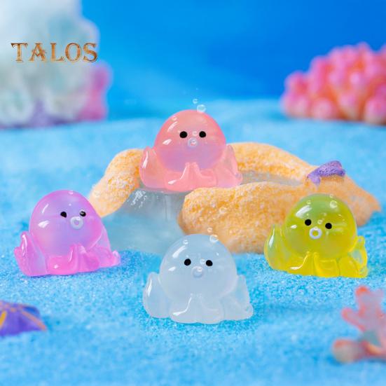 32 шт. Миниатюрные фигурки осьминогов, светящиеся в темноте, миниатюрные статуэтки осьминогов из смолы для волшебных садов, аквариумов, поделок своими руками