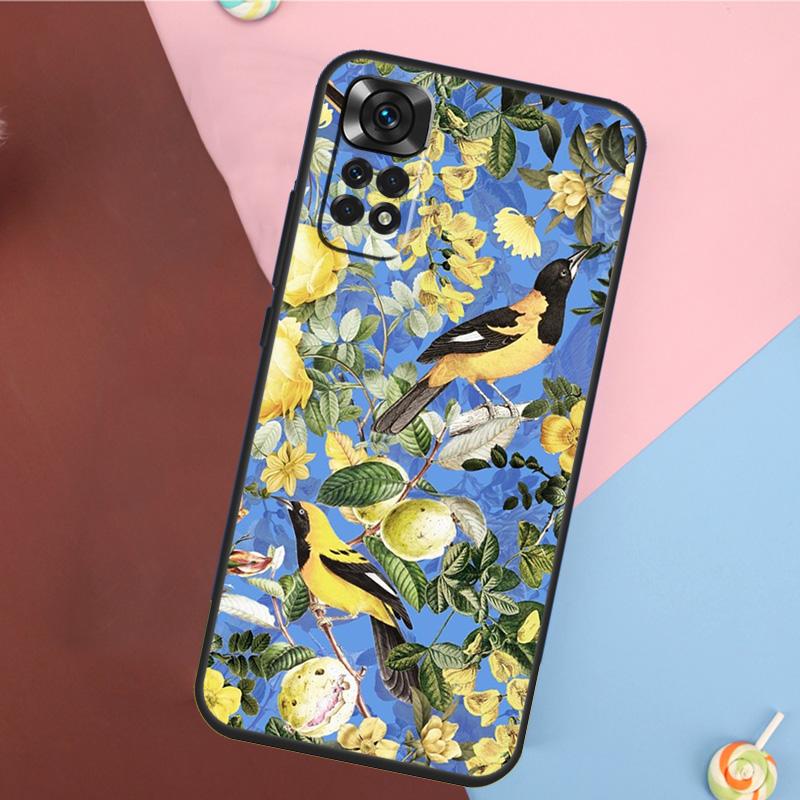 Чехол 'Садовые птицы' для Xiaomi Redmi Note 13 14 Pro 12 11 9 10 9S 10S 11S 12S Redmi 14C 10C 12C 13C
