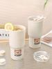 650ml Portable Milk Coffee Cup With Lid Cute Sport Water Cup Mug For Kids Large Capacity Plastic Drinking Cup Tumbler