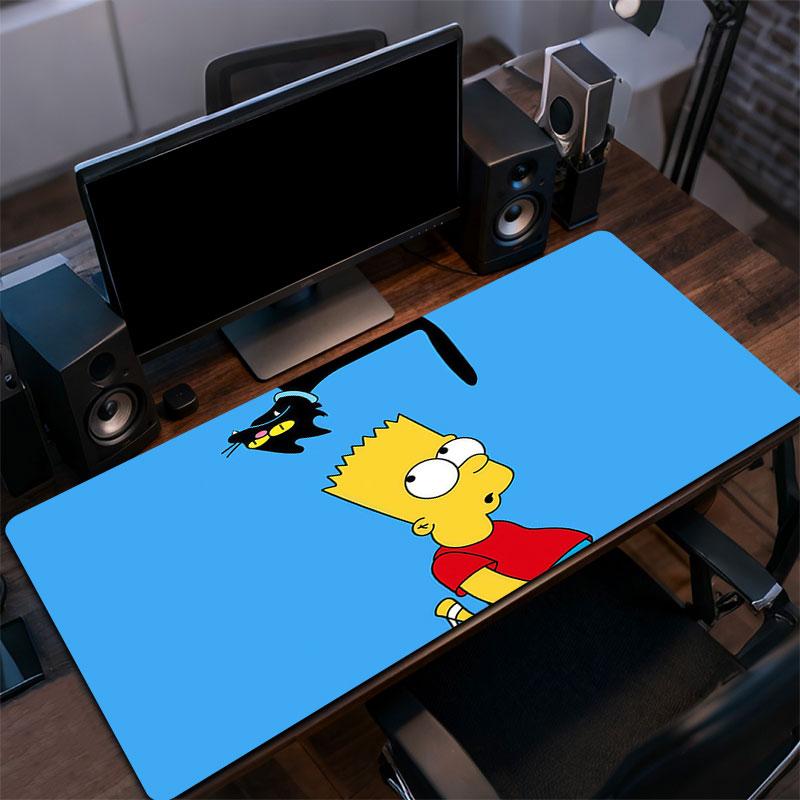 Bart Simpson The Simpsons Mouse Pad, Large Gaming Desk Mat, Non-slip XXL Mousepad for Laptop & Tablet, Mini PC Playmat with Stitched Edges
