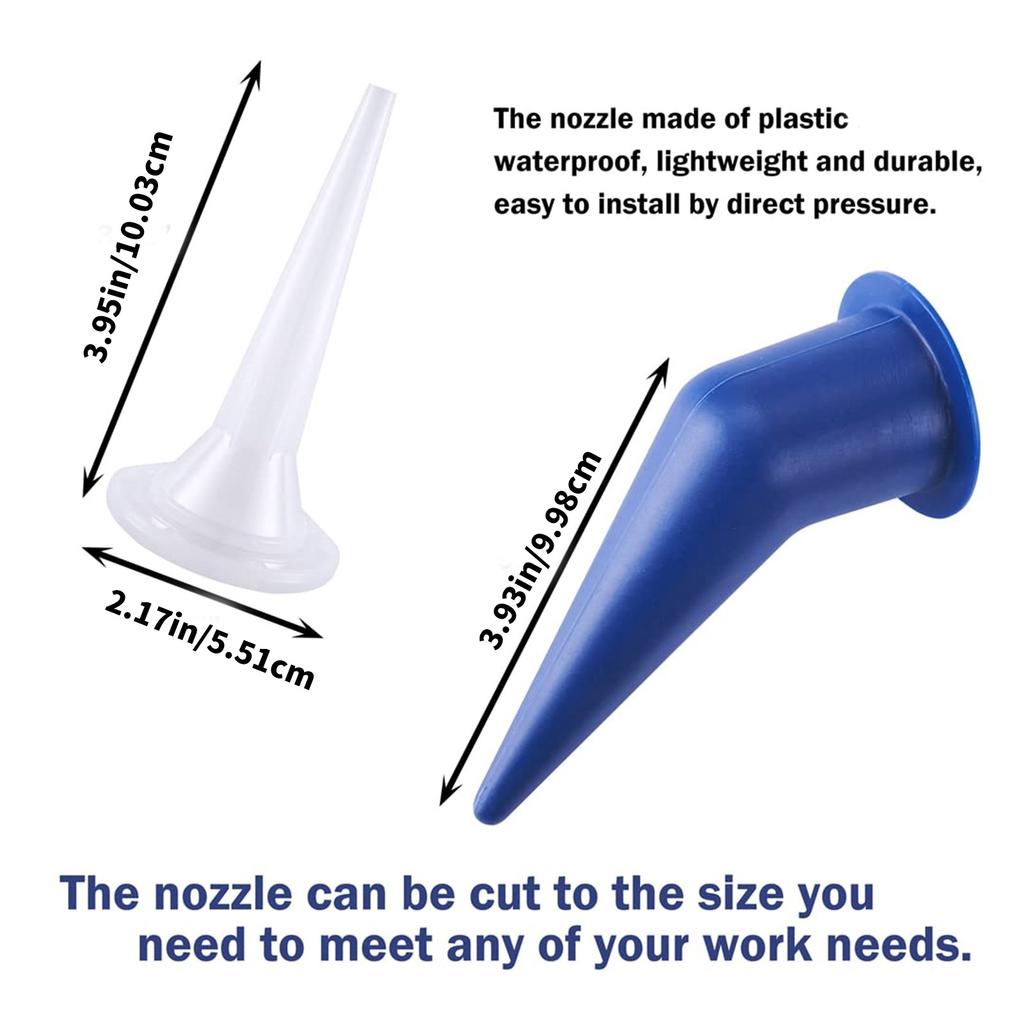 10pcs Caulk Gun Nozzle Replacement Set Plastic Caps & Angled Cone Nozzles Kitchen Bathroom Sealing for Efficient Sealing