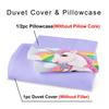 Rainbow Unicorn Three-Piece Digital Printing Kit Quilt Cover Bedding