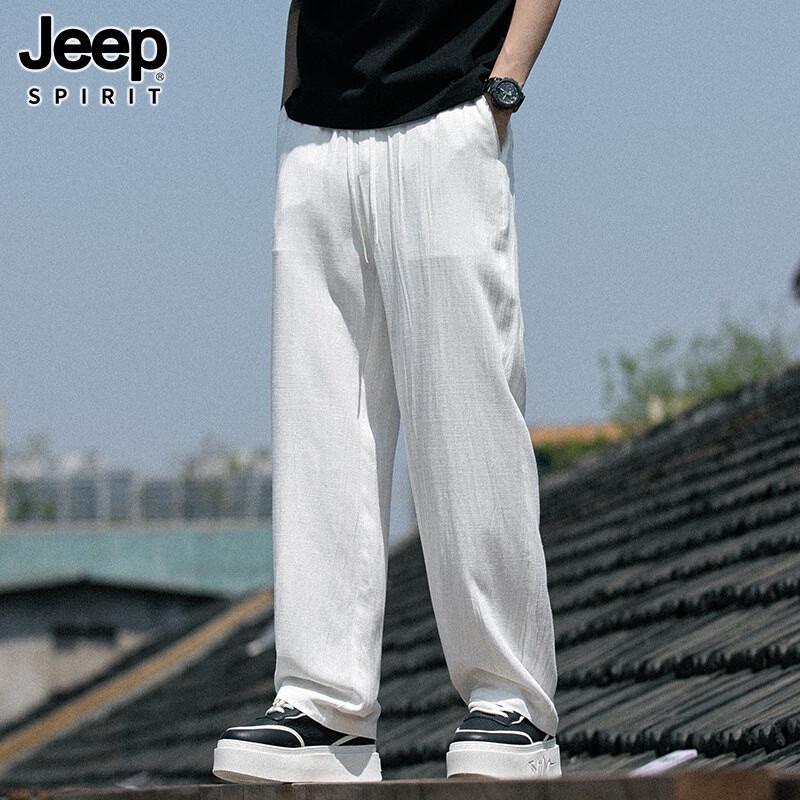 Мужские легкие брюки прямого кроя из смесовой льняной ткани JEEP SPIRIT