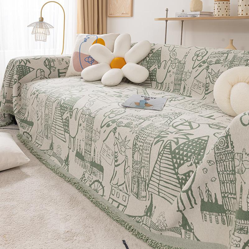 Полотенце для дивана, ткань с полным покрытием, стильная скандинавская подушка для дивана, походное одеяло, всесезонный универсальный чехол для дивана