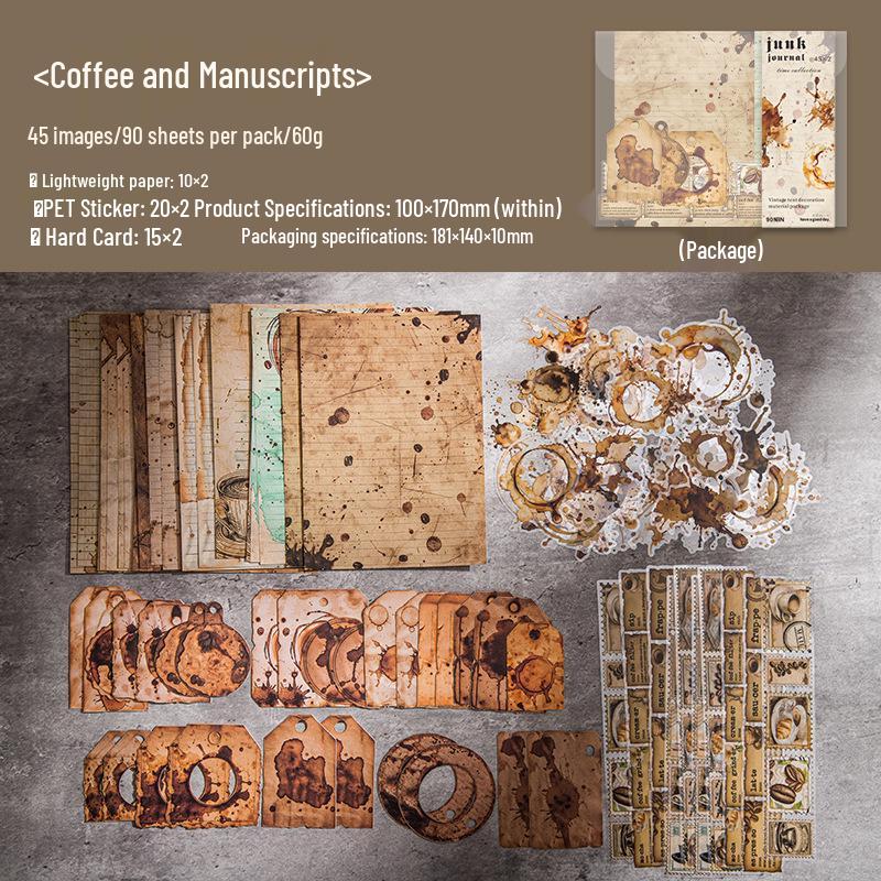 Vintage Coffee Manuscript Journal Decoration Kit